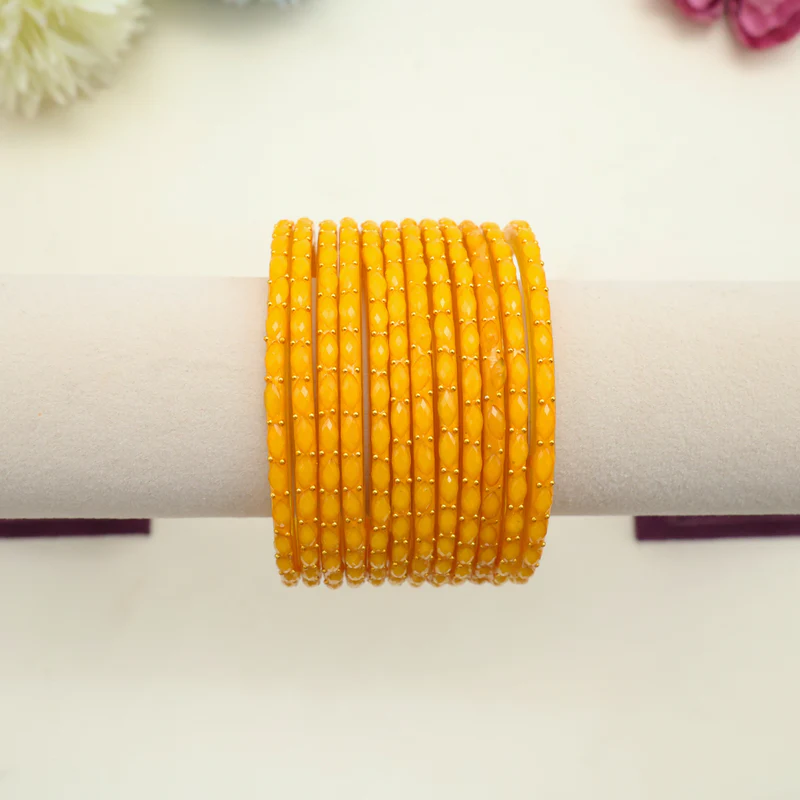 New Raindrop Bangles – Haldi Yellow